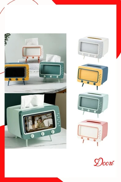 Masa üstü peçetelik , TV Şekilli peçete kağıt mendil kutusu , Cep Telefonu Tutuculu peçetelik - 2