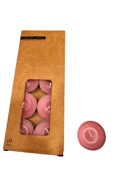 10 Gr Kokulu Tealight Mum Pembe 10 Adet