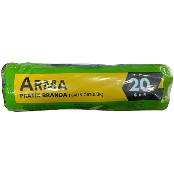 Arma Naylon Tadilat Boya Koruyucu Örtü Poşet Kalın Pratik Branda - 4x5 Metre - 20 m2 - 5 Paket - 2