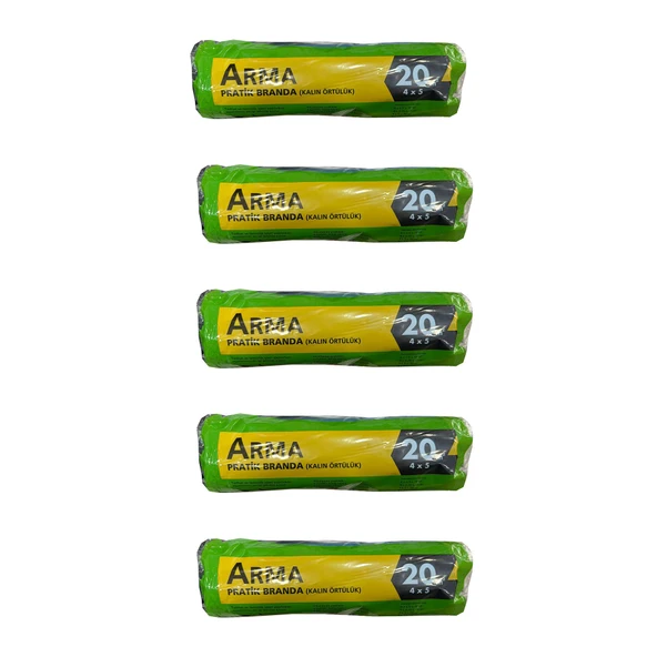 Arma Naylon Tadilat Boya Koruyucu Örtü Poşet Kalın Pratik Branda - 4x5 Metre - 20 m2 - 5 Paket - 1