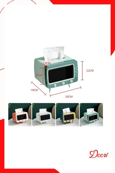 Masa üstü peçetelik , TV Şekilli peçete kağıt mendil kutusu , Cep Telefonu Tutuculu peçetelik - 4