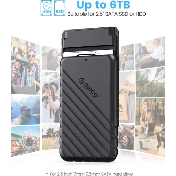 Usb3.0 2.5 Inç 6tb HDD SSD Harici Slim Harddisk Kutusu, 25PW1-U3 - 3