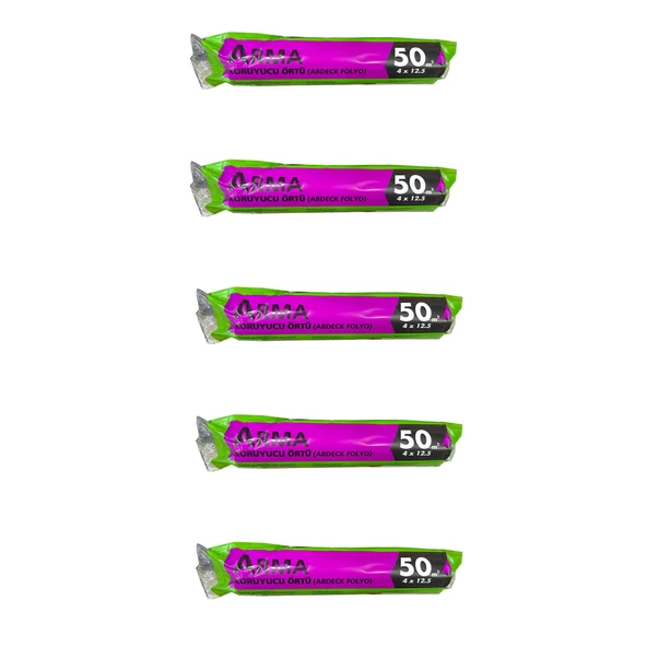 Arma Naylon Tadilat Boya Koruyucu Örtü Poşet Folyo - 4x12.5 Metre - 50 m2 - 5 Paket ürün görseli 1