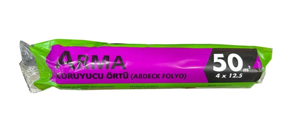 Arma Naylon Tadilat Boya Koruyucu Örtü Poşet Folyo - 4x12.5 Metre - 50 m2 - 1 Paket