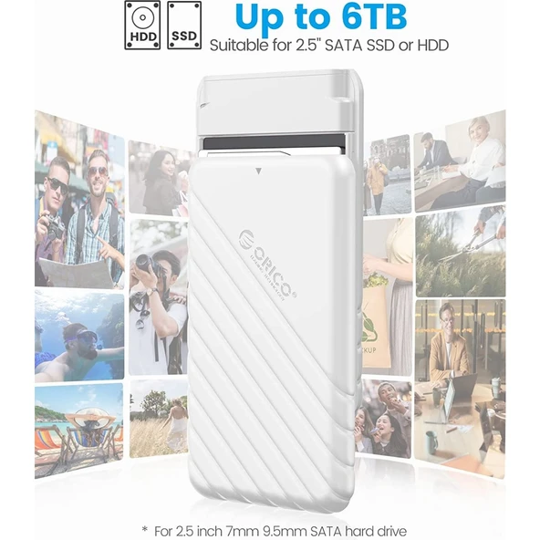 USB 3.0 Micro B 2.5” inch SATA SSD Hard Disk Kutusu Beyaz - Resim 3