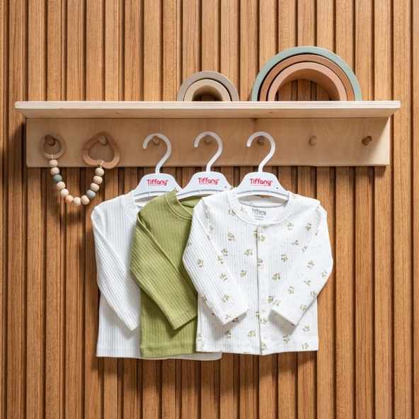 Tiffany Baby Green Plant Theme 3'lü Hırka 48027