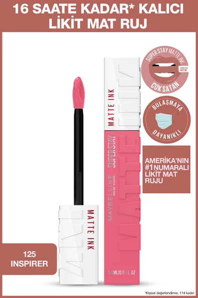 Maybelline New York Super Stay Matte Ink City Edition Likit Mat Ruj - 125 Inspirer 3600531513429
