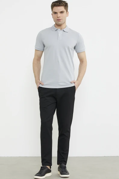 Beli Lastikli Dar Paça Pantolon - Siyah - 4