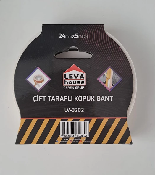 ÇİFT TARAFLI KÖPÜK BANT 24mm X 5 m LV-3202