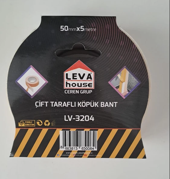 ÇİFT TARAFLI KÖPÜK BANT 50mm X 5 m LV-3204