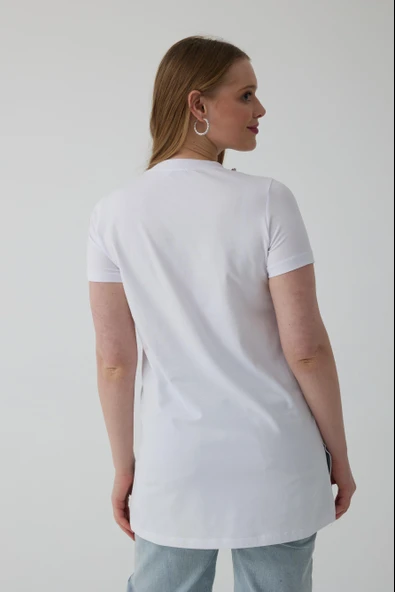 TAŞLI ŞERİTLİ T-SHIRT - 2