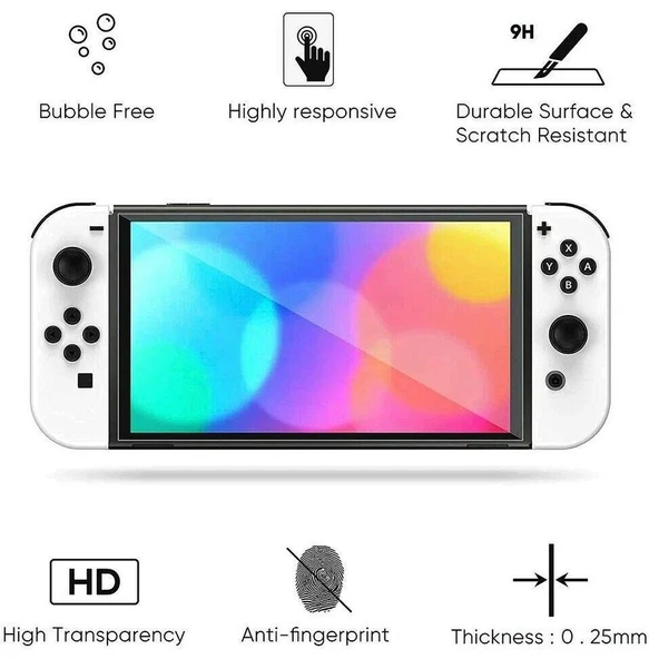 Nintendo Switch OLED Ekran Koruyucu Temperli Cam Filmi - 3
