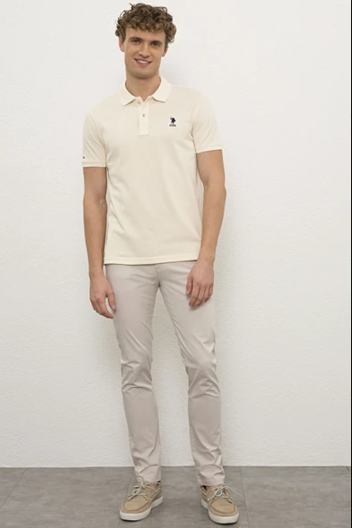 U.s.Polo Assn. Erkek Ekru Tişört G081SZ011 - 3