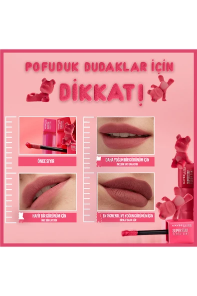 Maybelline New York Maybelline Super Stay Teddy Tint Uzun Süre Kalıcı Likit Mat Tint 40 Petalcore 30146785 - 6