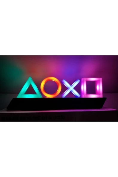 Playstation Icon Light Ikon Aydınlatma Ses Kontrol Masa Lambası Duvar Aydınlatması - 3