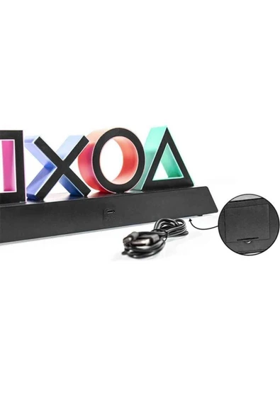 Playstation Icon Light Ikon Aydınlatma Ses Kontrol Masa Lambası Duvar Aydınlatması - Resim 4