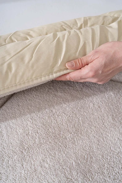 Bej Loura Tek Kişilik Çift Taraflı Lüx Wellsoft Yorgan 155x215 cm - 5