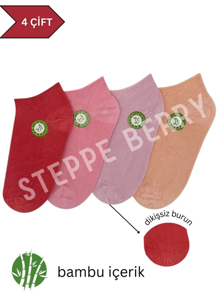 4 ÇİFT KADIN SOFT  COLOR BAMBU ÇORAP