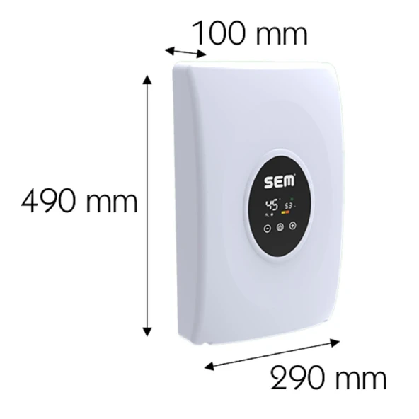 Sem Tulpar SW-1212 D Merkezi Sistem Ve Güneş Su Isıtma Sistemine Uyumlu 12 kw Monofaze Şofben - 3