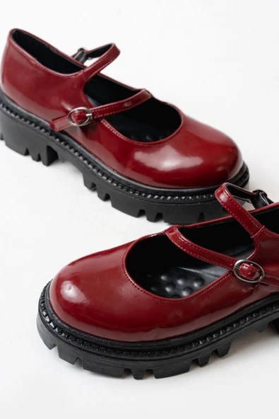 868-756 Bordo Rugan Günlük Yüksek Tabanlı Loafer Ayakkabı - 4