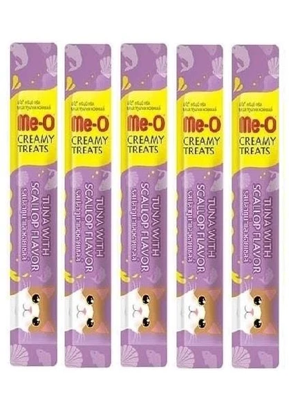 Me-O Ton Balıklı Deniz Taraklı Kremalı Kedi Ödül Maması 15 Gr*5 ADET