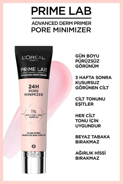 L'Oreal Paris Prime Lab Pore Minimizer Gözenek Küçültücü Aha Ve Bha Içeren Primer - Makyaj Bazı 3600524070113 - 7