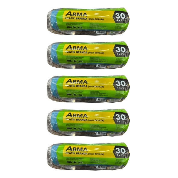 Arma Naylon Tadilat Boya Koruyucu Örtü Poşet Kalın Pratik Branda - 4x7.5 Metre - 30 m2 - 5 Paket