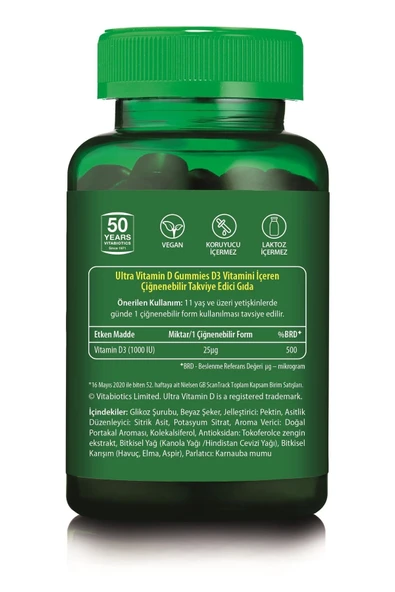 Vitabiotics Ultra Vitamin D Gummies 1000ıu 50 Vegan Gummies - 2