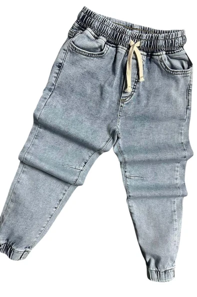 Erkek Çocuk Beli Lastikli İp Detaylı Jogger Kot Pantolon - Resim 2