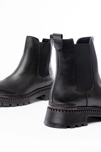2051-2137 Siyah Lastikli Günlük Kadın Bot - Resim 5