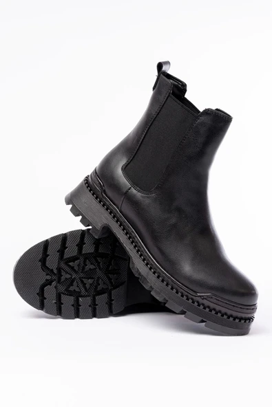 2051-2137 Siyah Lastikli Günlük Kadın Bot - Resim 6