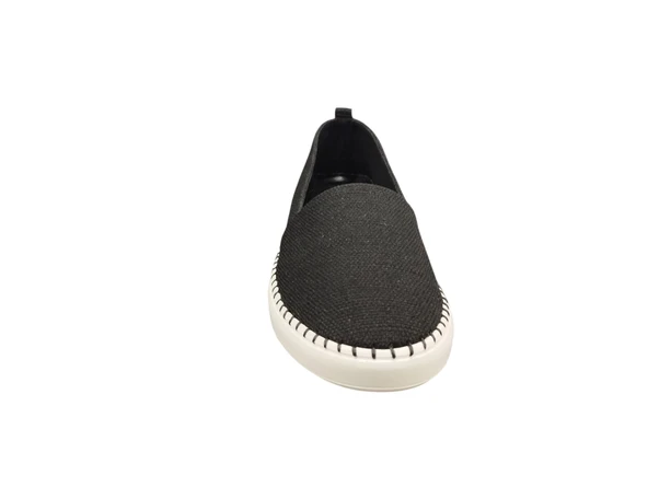 Punto 302103Z Rahat Keten Kumaş Şık Dikişli Günlük Kadın Babet Ayakkabı - 3