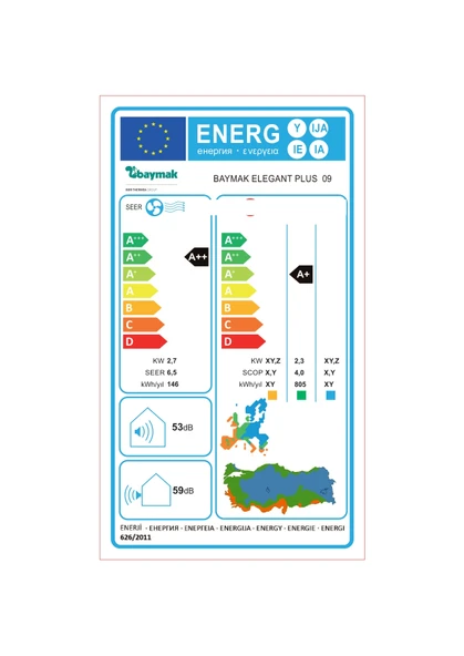 Baymak Elegant Plus 09 A++ 9000 BTU Inverter Duvar Tipi Klima - Montaj Dahil - 6