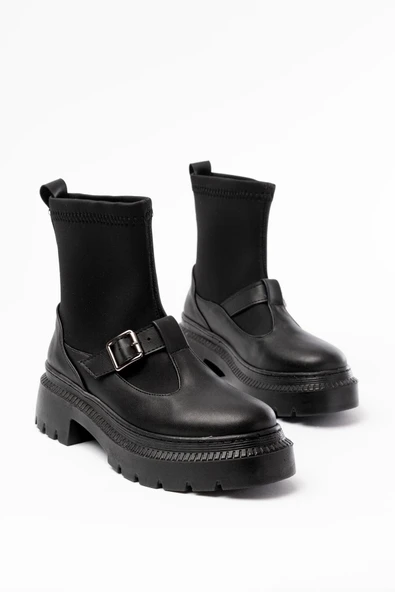 236-2034 Siyah Streç Günlük Kadın Bot - Resim 4