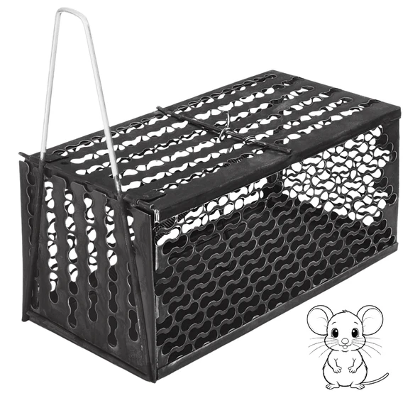 Büyük Fare Sıçan Tuzağı Kafesi Kapanı Canlı Yakalama Tutma Yaylı Metal Tuzak Fakı