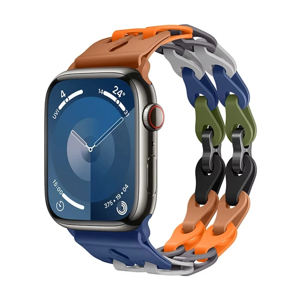 Apple Watch 42/44/45/46/49mm Kordon Silikon Örgü Ayarlanabilir 2/3/4/5/6/se/7/8/9/10/ultra