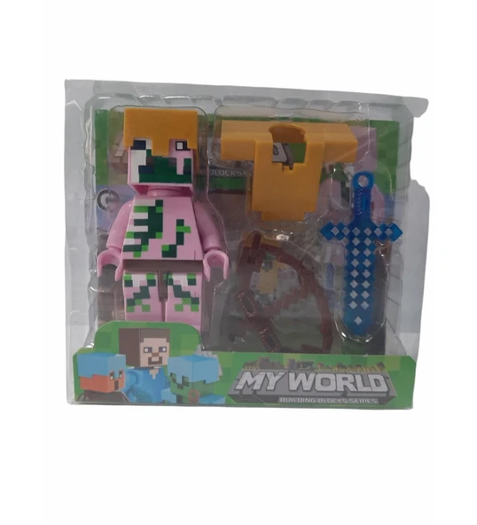 Minecraft 4'lü 1 Figür 3 Aksesuarlı Minecraft Oyun Seti