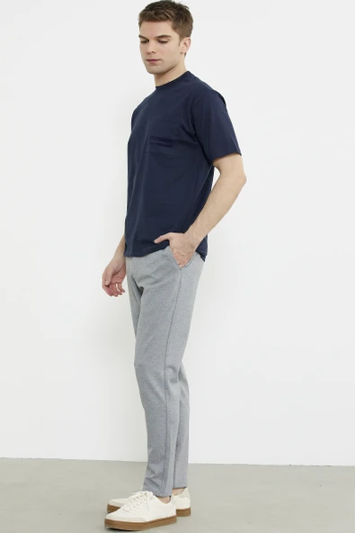 Beli Lastikli Dar Paça Pantolon - Gri - 3