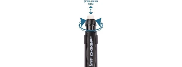 Serve Deep Mekanik Uçlu Kalem 0.7 mm Metalik Mr. Siyah - 2