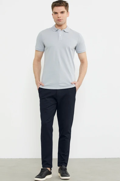 Beli Lastikli Dar Paça Pantolon - Lacivert - 4