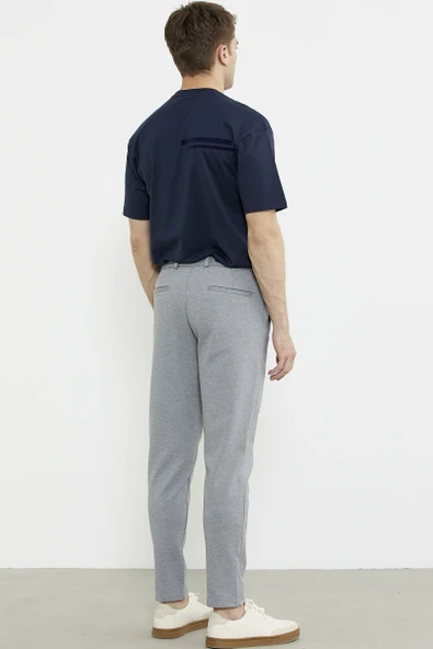 Beli Lastikli Dar Paça Pantolon - Gri - 5