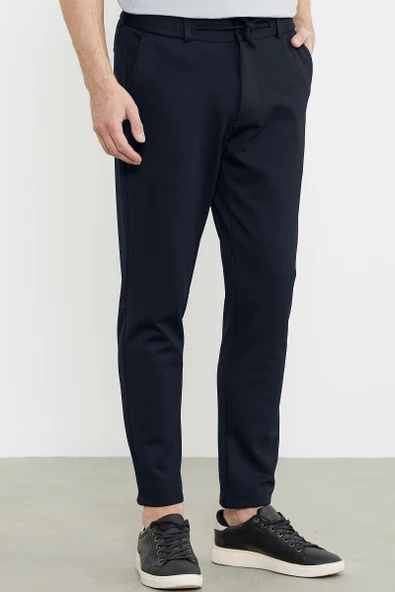 Beli Lastikli Dar Paça Pantolon - Lacivert - 5