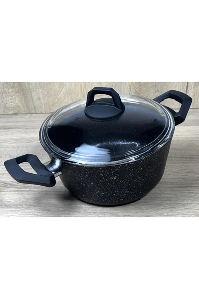 Att  Ravelli Maxima Extra 24 cm Granit Tencere Siyah Gold
