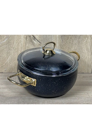 Att  Morelli 20 cm Granit Güveç Tencere Siyah&Gold