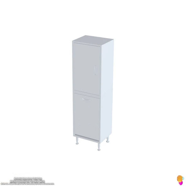 Modilayn İLKİM 50 x 138 x 32,5 cm' lik Kapak İçi Çift Raflı, Tek Göz Akıllı Çamaşır Sepetli Dolap - Resim 6