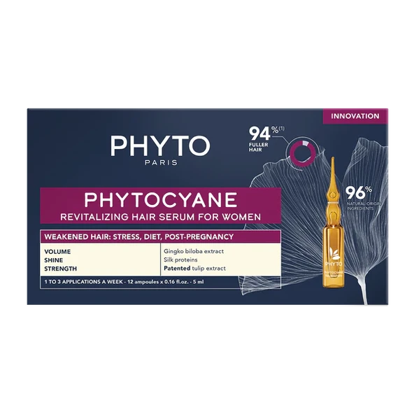 PHYTOCYANE Kadınlar için Dönemsel Saç Bakım Serumu 12X5 ML ürün görseli