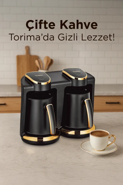 Torima 202 Double Sesli Komut Türk Kahvesi Makinesi 250ml+250ml 8 Fincan Kapasiteli - Resim 2