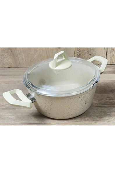 Att  Ravelli Maxima Extra 24 cm Granit Tencere Krem