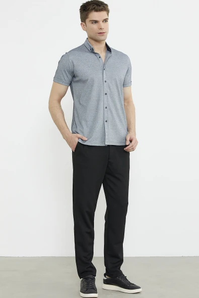 Yan Cepli Beli Lastikli Pantolon - Siyah - Resim 3