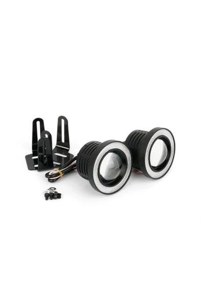 WALZEN 89mm Sarı Mercekli Angel Led Halkalı Sis Far 4000 Lümen Su Geçirmez - 5